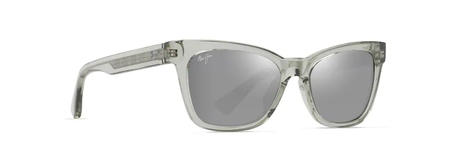Maui Jim Hiwahiwa Polarised Sunglasses- Shiny Transparent Sage / Neutral Grey