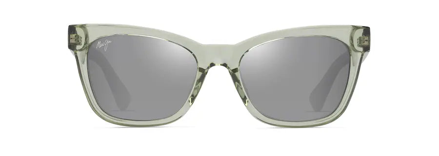 Maui Jim Hiwahiwa Polarised Sunglasses- Shiny Transparent Sage / Neutral Grey