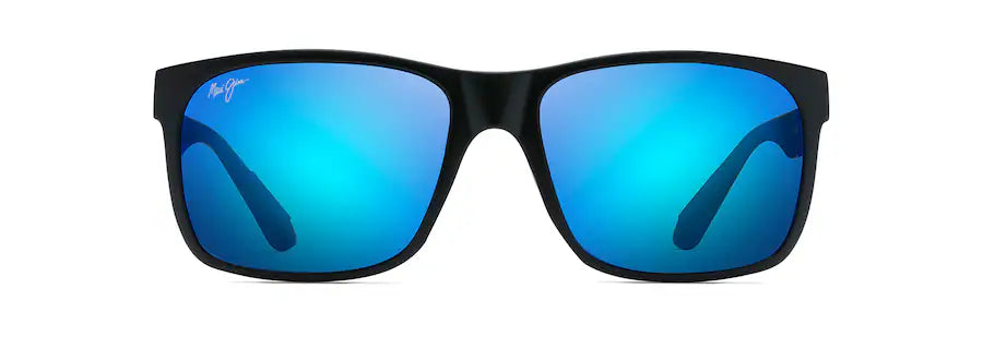 Maui Jim Red Sands Polarised Sunglasses - Matte Black/Blue Hawaii