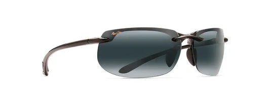 Maui Jim Banyans Gloss Black/Neutral Grey Polarized Rimless Sunglasses