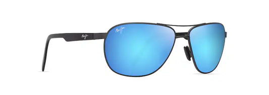 Maui Jim Castles Dark Ruthenium with Black Blue Hawaii Lenses