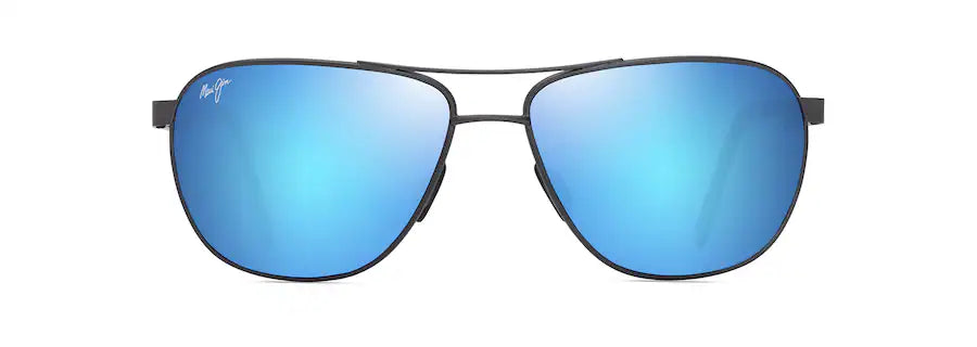 Maui Jim Castles Dark Ruthenium with Black Blue Hawaii Lenses