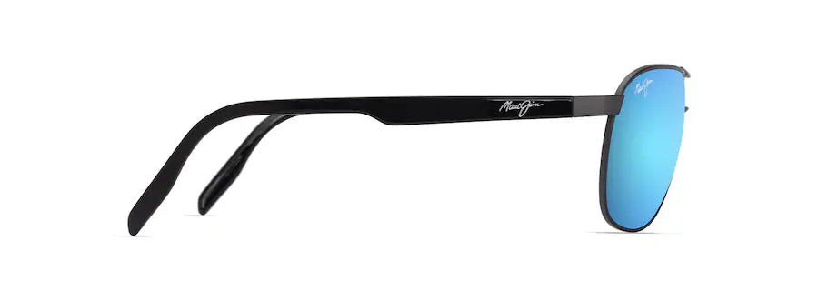 Maui Jim Castles Dark Ruthenium with Black Blue Hawaii Lenses