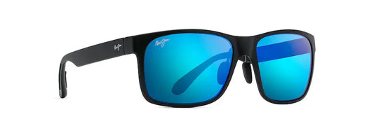Maui Jim Red Sands Polarised Sunglasses - Matte Black/Blue Hawaii